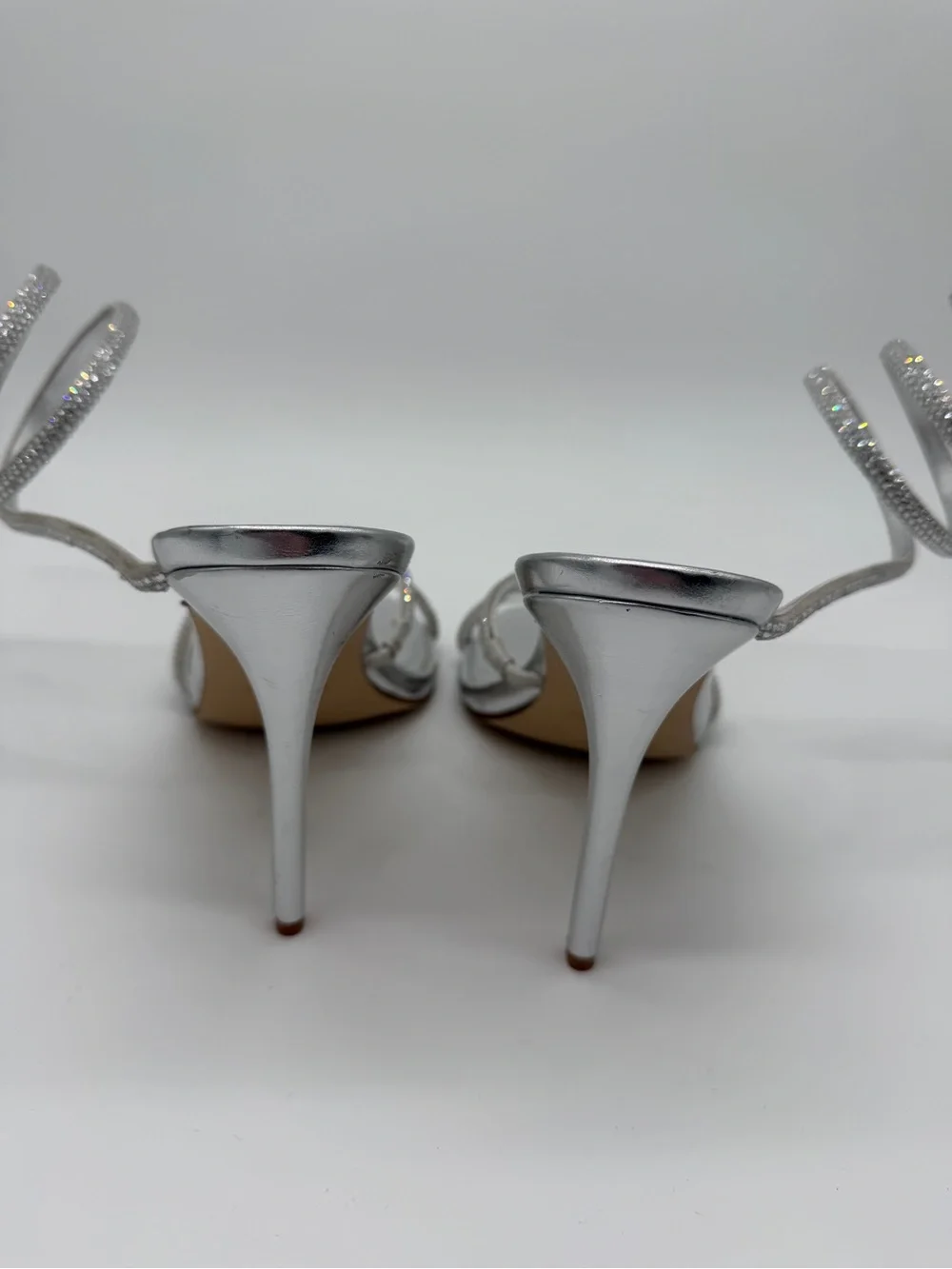 Nine West Maskil 2 Wrap Dress Heels Silver Women's - 8.5M